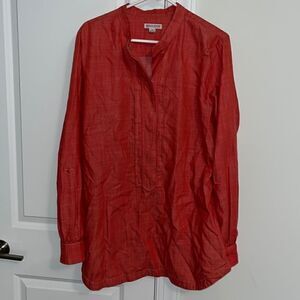 Orange long convertible rollup casual Orange Red Pendleton Tunic XL women’s